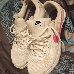 Nike Women's Air Sneakers in Cream and Pink